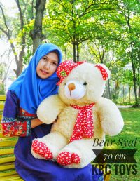 Boneka Teddy Bear Syal Jumbo Krem