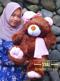 grosir-boneka-teddy-bear-syal-jumbo-coklat