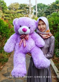 Boneka teddy bear import jumbo ungu